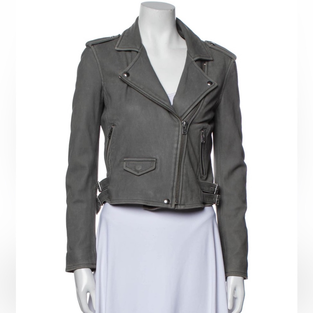Iro Lambskin Leather Grey Jacket